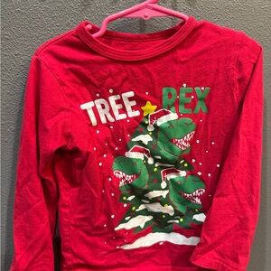 The Children's Place Red T-Rex Holiday Long Sleeve Tee